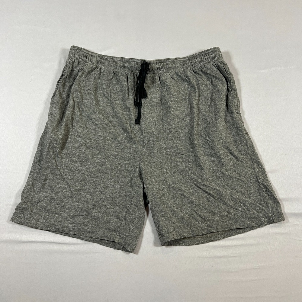 Cyz Pajama Sleep Shorts Mens Large Heathered Gray Soft Cotton Drawstring Waist